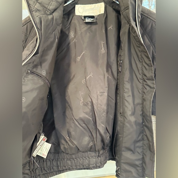 VTG Obermeyer Cropped Winter Coat Jacket Womens 8 Black Quilted Moto - Picture 7 of 12